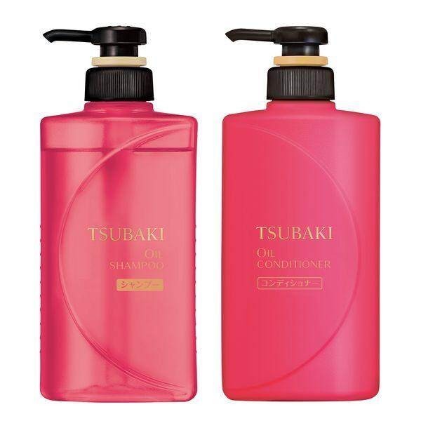 Shiseido Tsubaki Oil Shampoo and Conditioner Pump Set  (490ml/bottle)