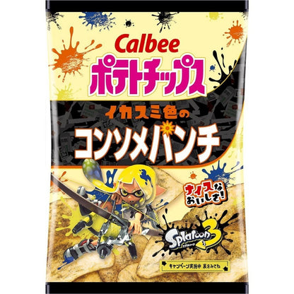 Calbee Squid Ink Colored Consomme Punch Potato Chips (56g)