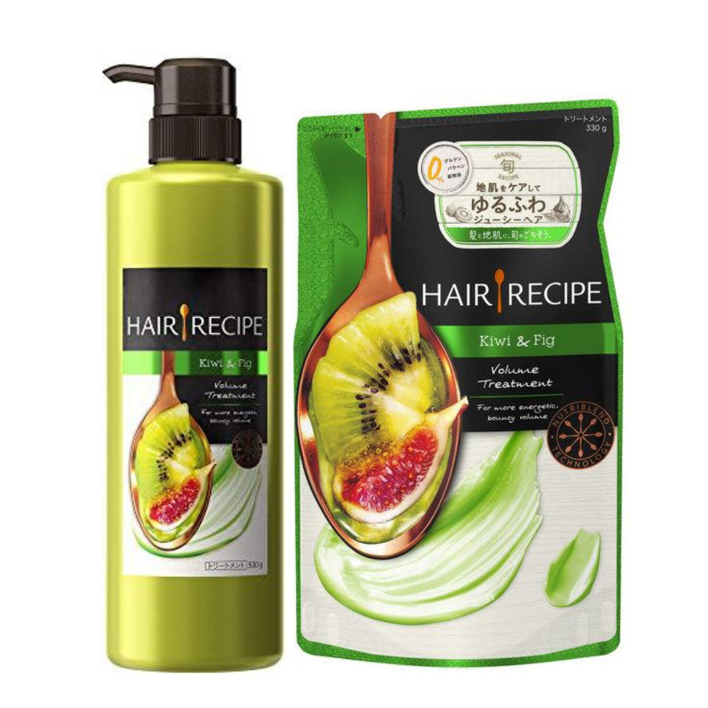 P&G Hair Recipe Kiwi & Fig Volume Hair Treatment Bottle 530g / Refill 330g