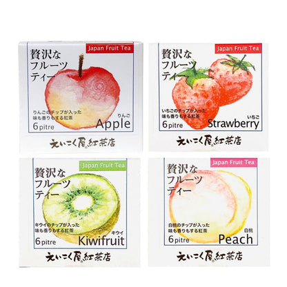 Eikokuya Luxury Fruit Tea Triangle Tea Bags Apple / Strawberry / Peach / Kiwi 1 box (6 bags/box)