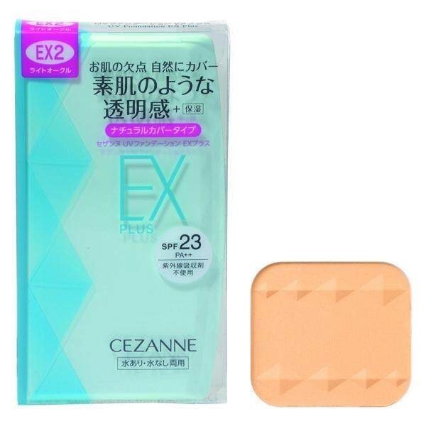 Cezanne UV Foundation EX Plus & Refill - EX1 Cream Beige / EX2 Light Ochre / EX3 Ochre (11g)