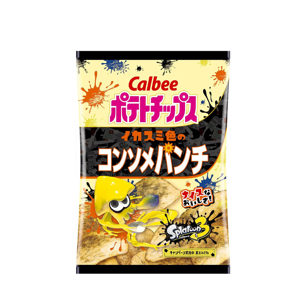 Calbee Squid Ink Colored Consomme Punch Potato Chips (56g)