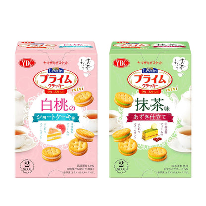 Yamazaki Biscuit Levain Mini Prime Sandwich Crackers - White Peach Shortcake / Matcha & Adzuki (56g)