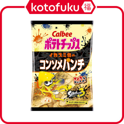 Calbee Squid Ink Colored Consomme Punch Potato Chips (56g)