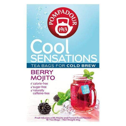 Pompadour Cool Sensation Berry Mojito / Pineapple & Mango / 4 Assorted Fruits Teabags (1 Box, 18 bags)