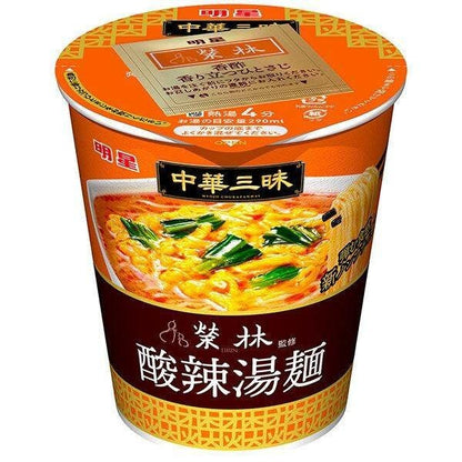 Myojo Chuka Sanmai Tatakata Ronglin Hot and Sour Noodles / Akasaka Rikyu Gomoku Toromi Soy Sauce Noodles / Chinese Cuisine Beijing Chicken Salt White Noodles