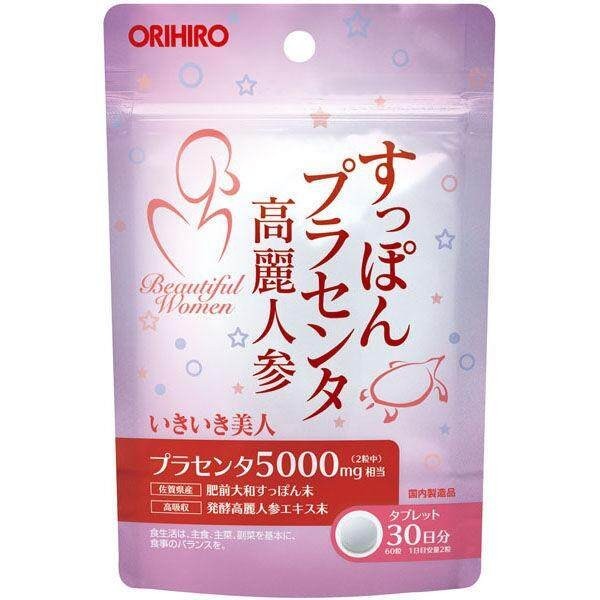 Orihiro Softshell Turtle Placenta and Ginseng 30 Day 60 Supplements