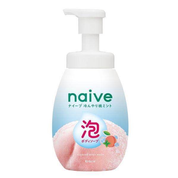 Kracie Naive Foaming Body Soap (Cool Peach Mint) Pump Type 600ml / Refill 480ml