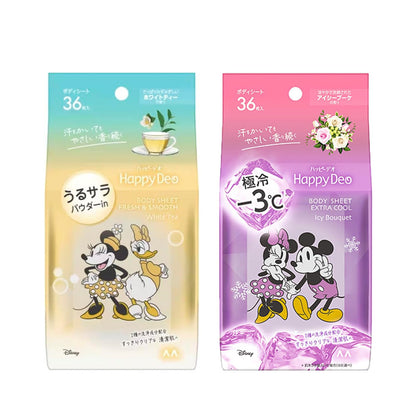 Mandom Disney Happy Deo Body Sheets - White Tea / Icy Bouquet (36 sheets)