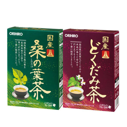 Orihiro Japanese 100% Mulberry Leaf Tea  / 100% Dokudami Leaf Tea (26 Packets)