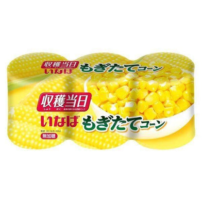 Inaba Foods Freshly Picked Corn on the Day of Harvest Unsweetened 3 Can Pack