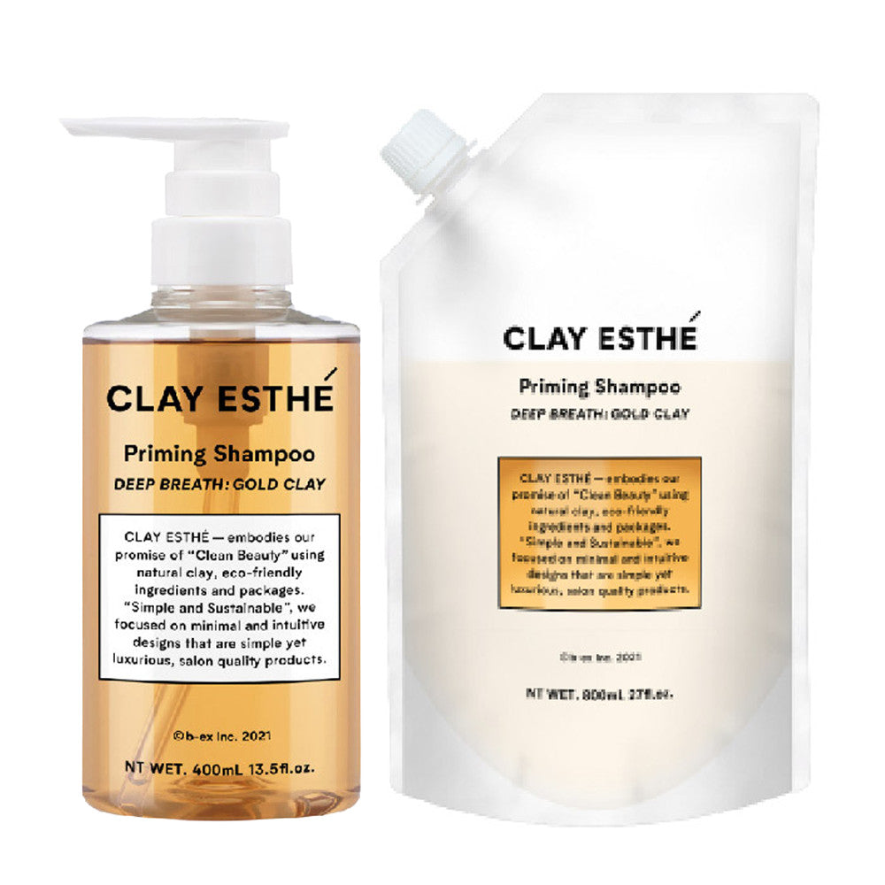 b-ex Clay Esthe Priming Shampoo Gold Clay (400ml / Refill 800ml)