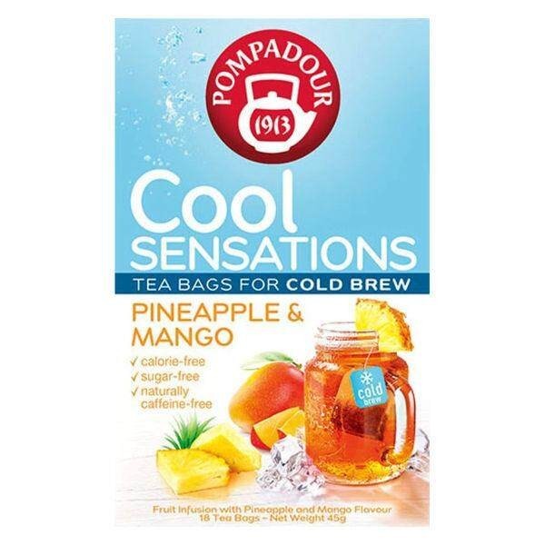 Pompadour Cool Sensation Berry Mojito / Pineapple & Mango / 4 Assorted Fruits Teabags (1 Box, 18 bags)