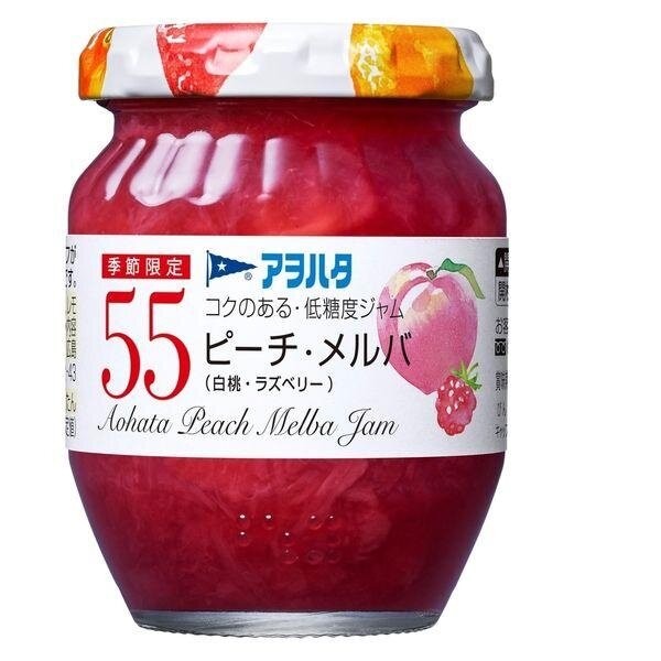 Aohata 55 Fruit Jam Peach Melba/ Lemon Marmalade/ White Peaches & Guava / Strawberry & Peach (150g)