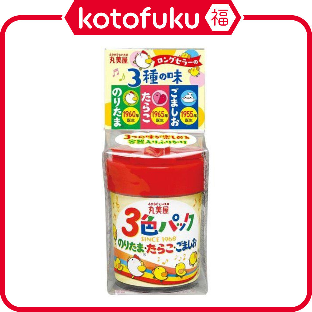 Marumiya Furikake Seasoning 3 Color Pack (Noritama, Tarako, Sesame Salt) 56g