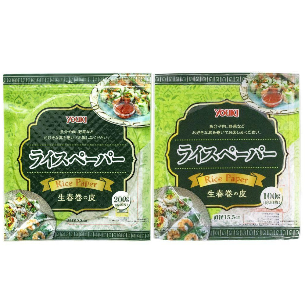 Yuki Foods Rice Paper (15.5cm Diameter / 20 Sheets) 100g / (22cm Diameter / 20 Sheets) 200g