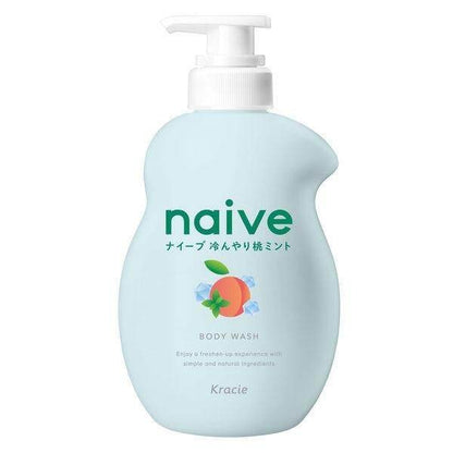 Kracie Naive Liquid Body Soap (Cool Peach Mint) Pump Type 530ml / Refill 360ml