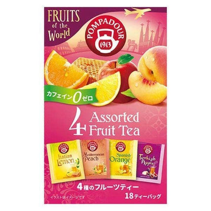 Pompadour Cool Sensation Berry Mojito / Pineapple & Mango / 4 Assorted Fruits Teabags (1 Box, 18 bags)