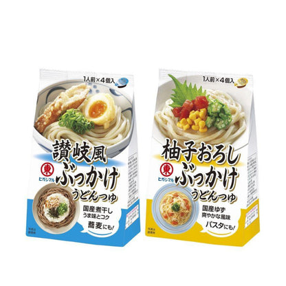 Higashimaru Shoyu Sanuki Style Bukkake Udon Noodle Soup / Yuzu Radish Grated Bukkake Udon Noodle Soup (4 pcs) / Shoyu Bukkake Soup Somentsuyu / Yuzu and Sudachi Bukkake Mentsuyu (400ml)