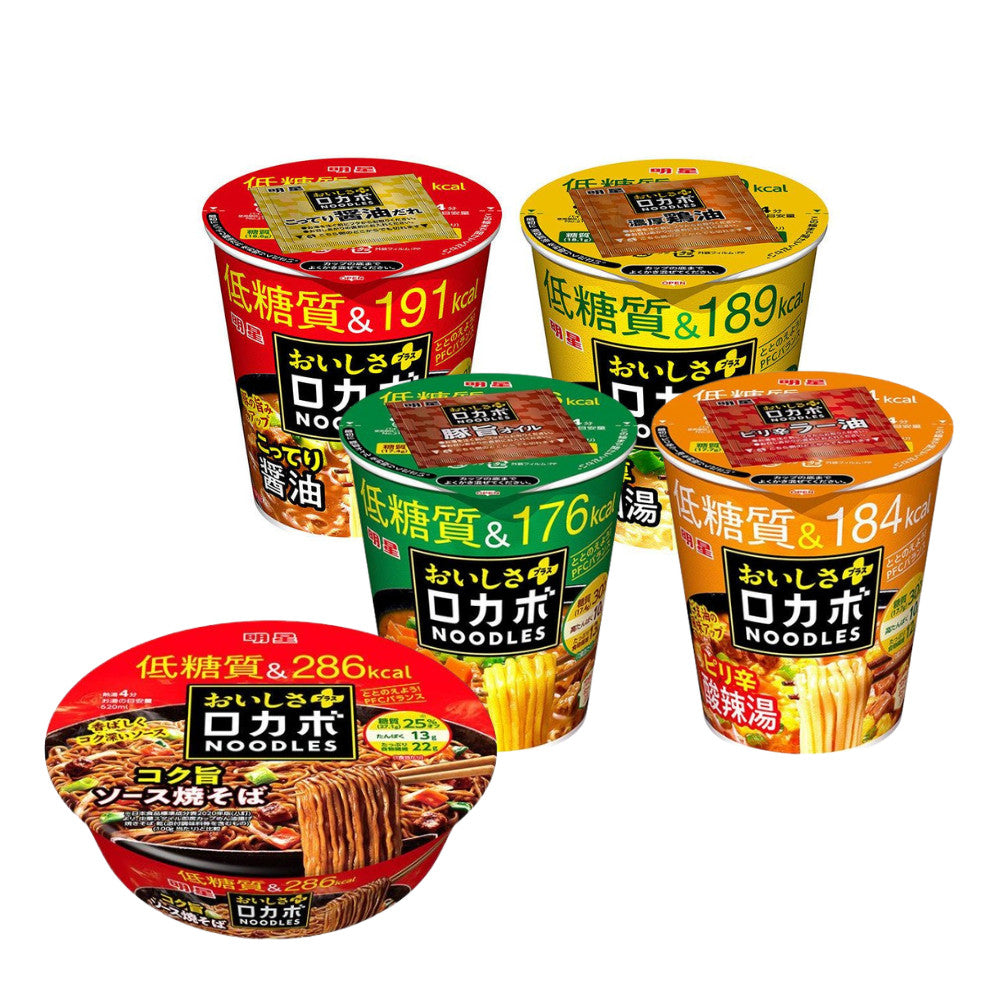 Myojo Foods Locavore Noodles Deliciousness Plus  Rich Soy Sauce / Thick Chicken White Soup / Curry Pork / Spicy Hot & Sour Noodles / Rich Sauce Yakisoba