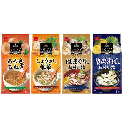 Aszak Soup Life Gold Onion Soup / Ginger and Root Vegetable Soup / Clam Soup / Luxurious Yuba Soup (4 servings)