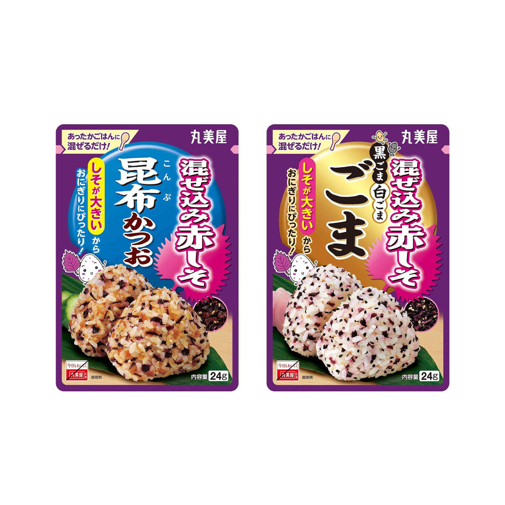 Marumiya Red Shiso Mix Furikake Rice Seasoning - Konbu & Bonito / Sesame (24g)