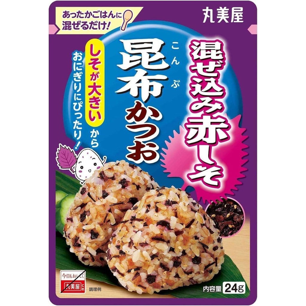 Marumiya Red Shiso Mix Furikake Rice Seasoning - Konbu & Bonito / Sesame (24g)