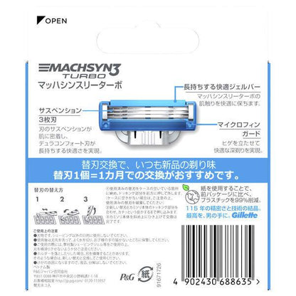 Japan Gillette Machsyn3 Turbo Razors JB