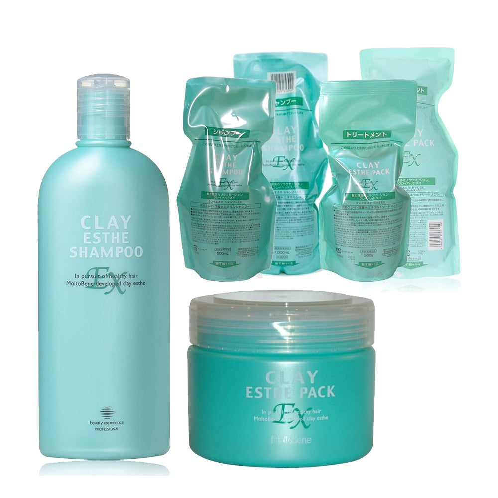 ［In stock］ MoltoBene Clay Esthe EX / Shampoo / Treatment Pack /1000ml / 500ml / 300g