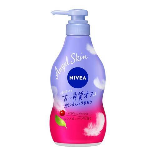 [Japan] NIVEA Angel Angel Skin Shower Gel Liquid Pressed Pump 480ml Kao Blackcurrant Micro Soap Peach Fruit Tea Honey