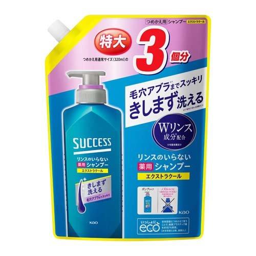 [Japan] KAO SUCCESS EX cool Shampoo 3 Seconds Foam Conditioning Shampoo Needless Conditioner 960ml DB