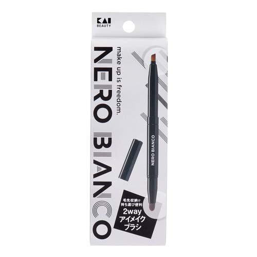 [Japan] NERO BIANCO 2way Eye Makeup Brush Lip Brush Makeup Foundation Brush Compact Eyelash Curler Double Eyelid Liquid Double Eyelid Gel Bei Yin