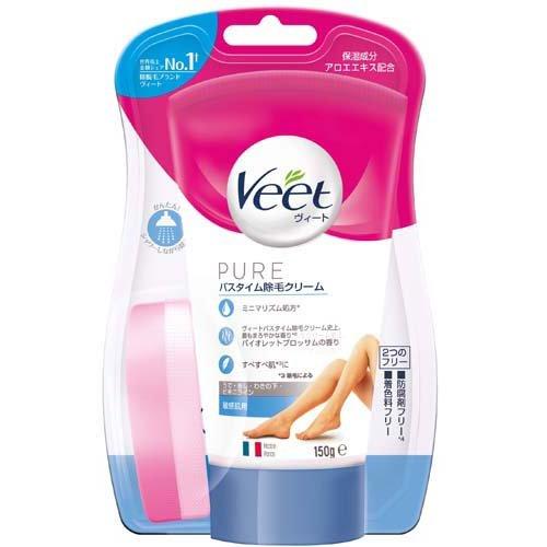 [Japan] Veet Hair Removal Cream Hair Removal Cream 150g With Sponge Shower For Sensitive Skin Hair Remove Armpit Hair Hand Hair Arms Leg Hair Foot Hair