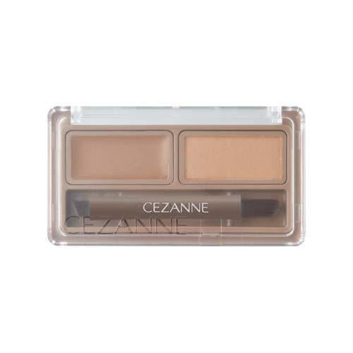 [Japan] CEZANNE Eyebrow Wax Eyebrow Powder W1 Light Brown W2 Natural Brown With Double Brush