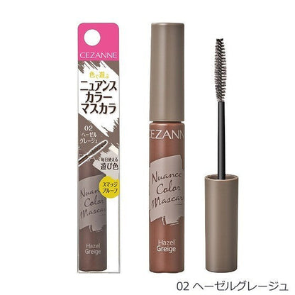 [Japan] CEZANNE Nuance Fine Difference Mascara 01 Raspberry Brown 02 Hazelnut Gray Rice Warm Water Removable