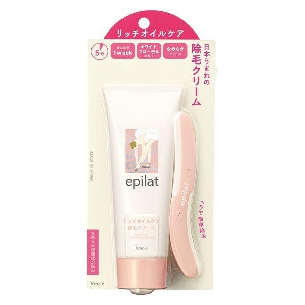 [Japan] epilat depilatory cream sensitive skin green floral / Speedy freshly picked citrus scent 150g