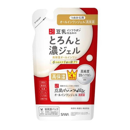 [Japan] SANA 6-in-1 Ultra Moisturizing Gel Cream All in one (Refill Pack) 100g Tokiwa Yakuhin Kogyo NAMERAKA Honten