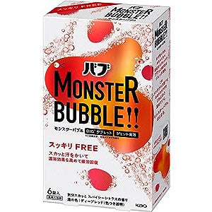 [Japan] Kao Kao babu Bath Soak Monster Foam FREE 1 case 6 pcs.