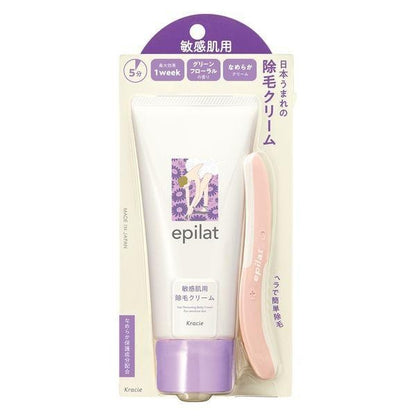 [Japan] epilat depilatory cream sensitive skin green floral / Speedy freshly picked citrus scent 150g