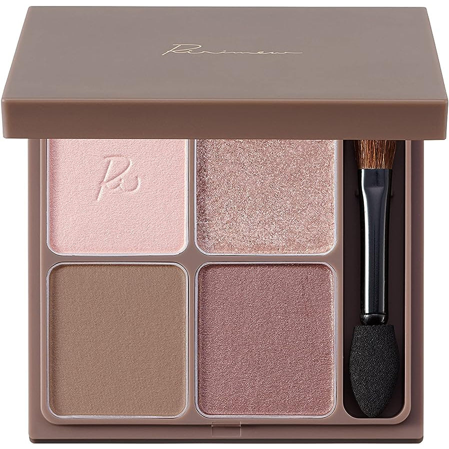 [Japan] Ririmew Eyeshadow Quad Eyeshadow Palette Light Color Fusion Eyeshadow with Mirror Brush