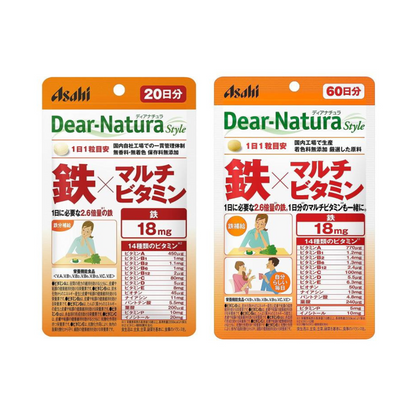 Asahi Dear Natura Pouch Iron x Multivitamin (20 / 60 capsules)