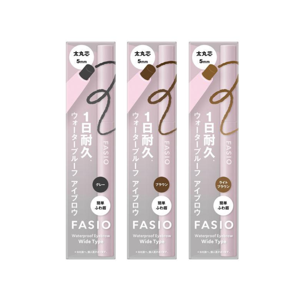 KOSE Fasio Waterproof Eyebrow (Thick Round Core) - 01 Gray / 02 Brown / 03 Light Brown