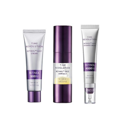 MISSHA Revolution Time Retinol  4000 Shot Intensive Cream / 500 Shot Cream / 500 Shot Serum