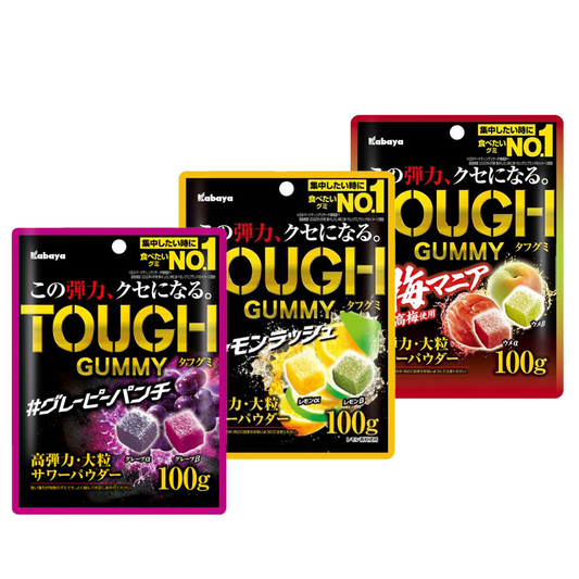 Kabaya Tough Gummies Grapey Punch / Lemon Rush / Plum Mania 100g