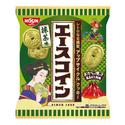 Nissin Cisco Ace Coin Biscuits  Original 80g / Green Tea Flavor 75g