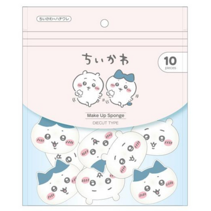 Sobido Makeup Diecut Puff (Chiikawa x Hachiware / Rabbit x Momonga) 10 pcs