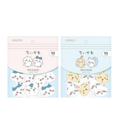 Sobido Makeup Diecut Puff (Chiikawa x Hachiware / Rabbit x Momonga) 10 pcs