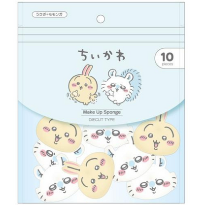 Sobido Makeup Diecut Puff (Chiikawa x Hachiware / Rabbit x Momonga) 10 pcs