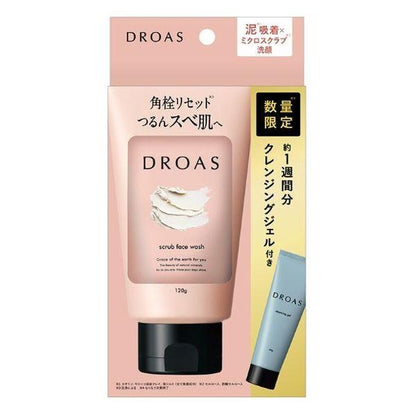 I-ne DROAS Clay Mild Scrub Wash 120g / Set with Mini Cleansing Gel 120g + 30g