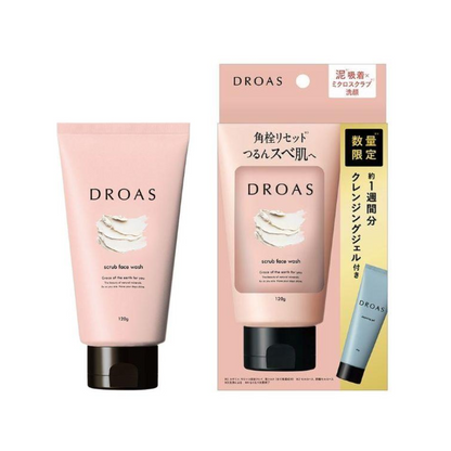 I-ne DROAS Clay Mild Scrub Wash 120g / Set with Mini Cleansing Gel 120g + 30g